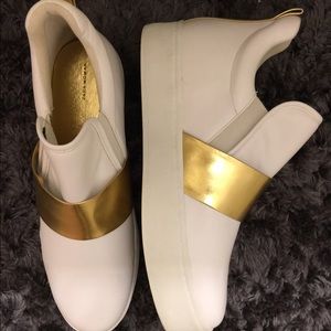 Zara high top sneakers in white