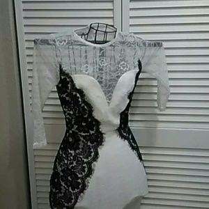 White Long Sleeve Vintage Lace Bodycon Dress