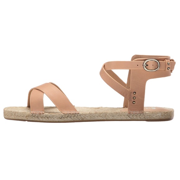 Tan Distressed Leather Boho Espadrille Sandal - Picture 4 of 4