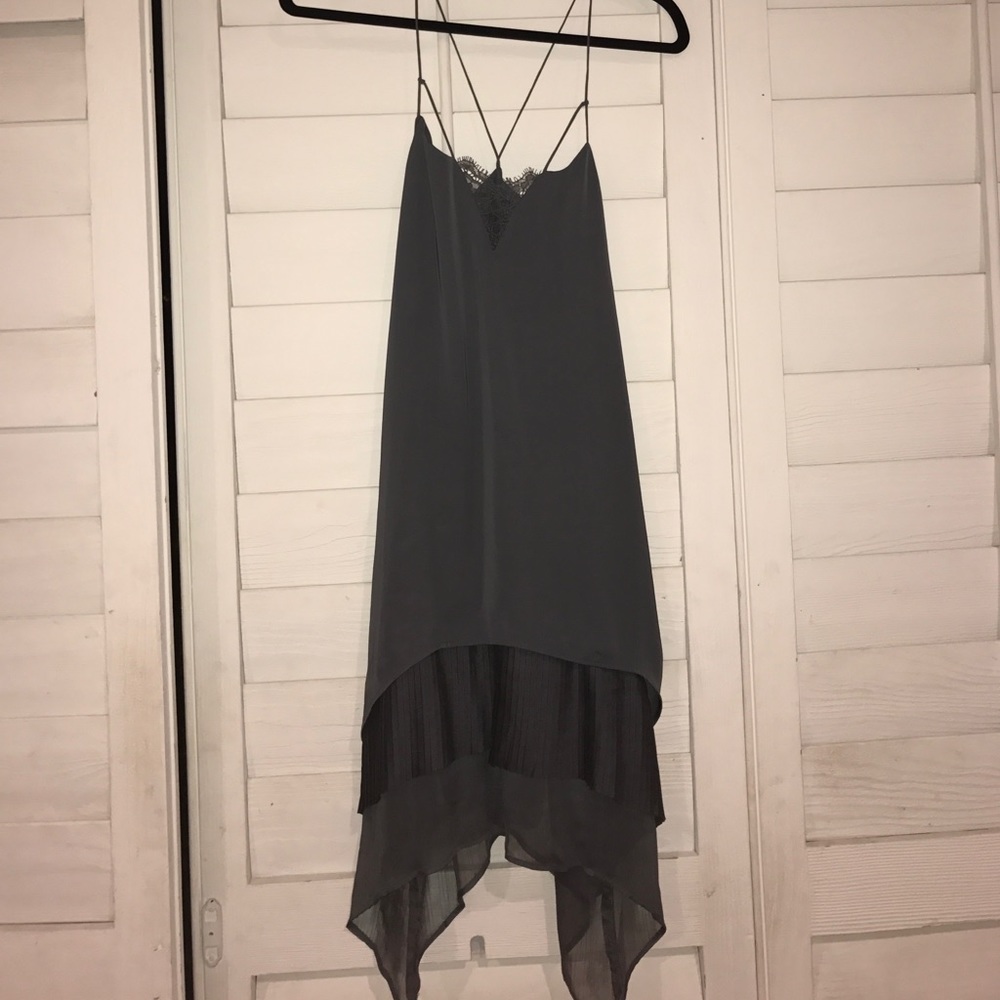 H&M grey chiffon loose dress