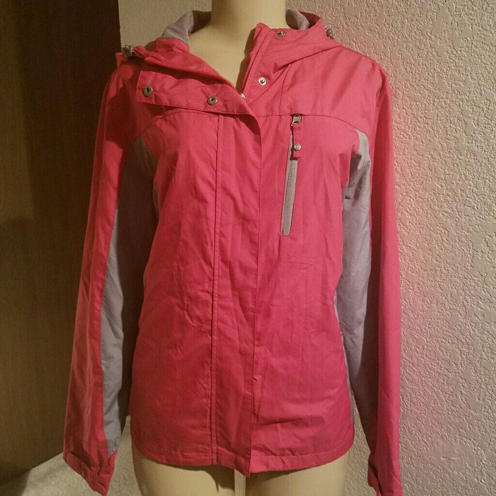 Free Country Pink and gray rain jacket