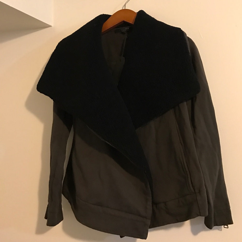 ❤️HP❤️NWT ALL SAINTS Sherpa Jacket Coat - Picture 3 of 6