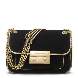 MK suede crossbody satchel