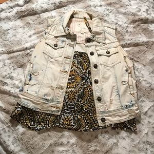 Distressed Denim Vest
