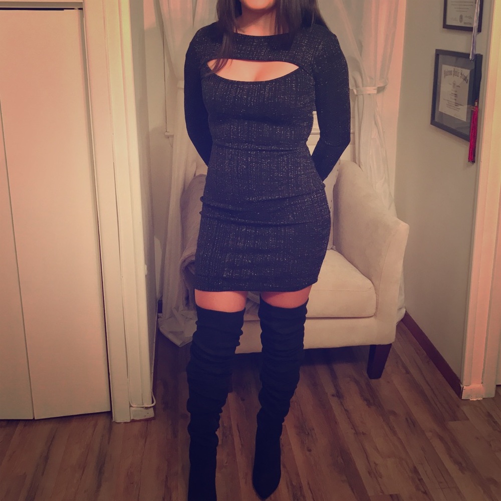 Black Mini Long Sleeve Dress