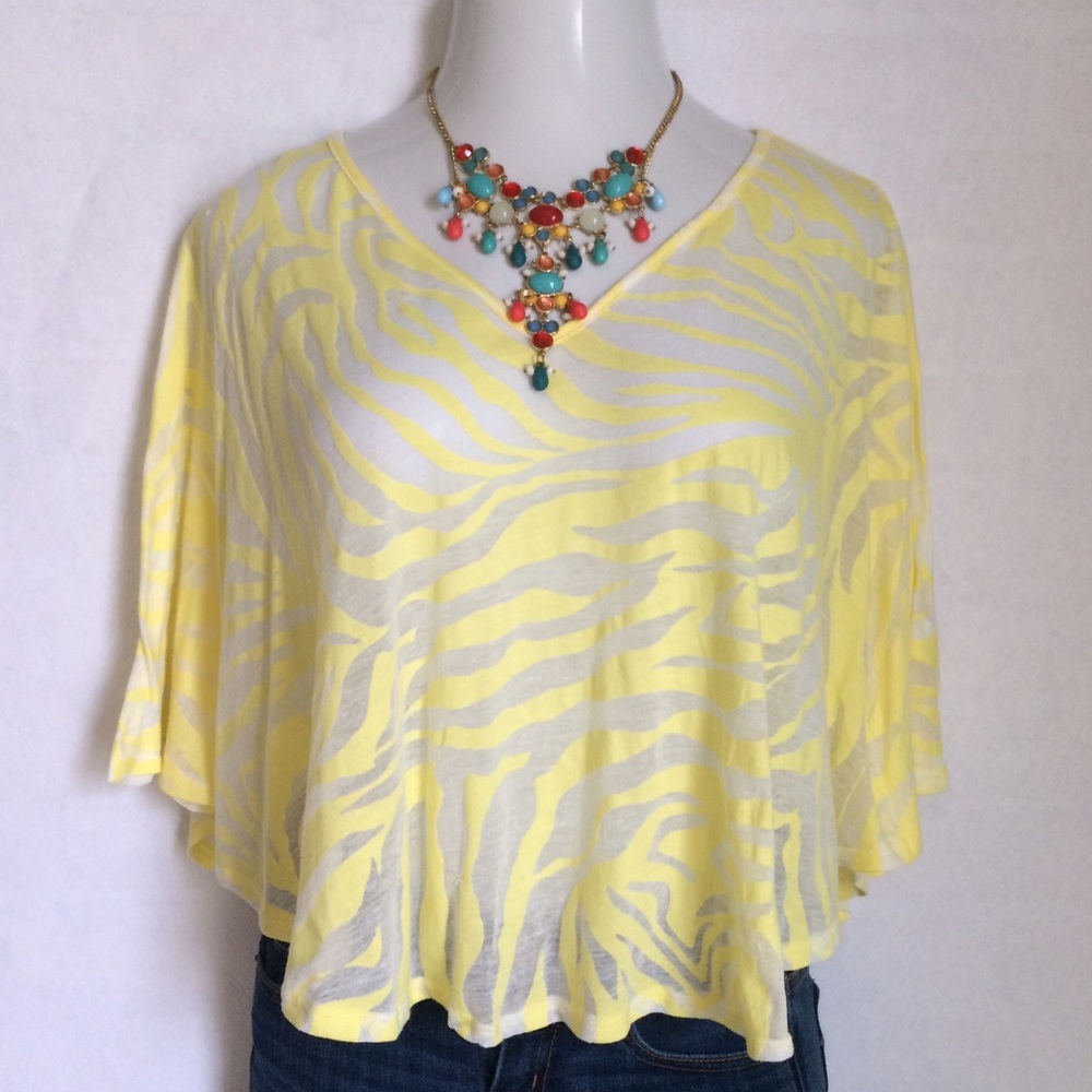 Zebra striped poncho top / beach coverup