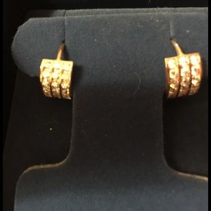 Rose Gold man made Diamond earrings