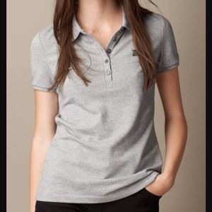 Authentic Burberry Check Trim Piqué Polo Shirt.