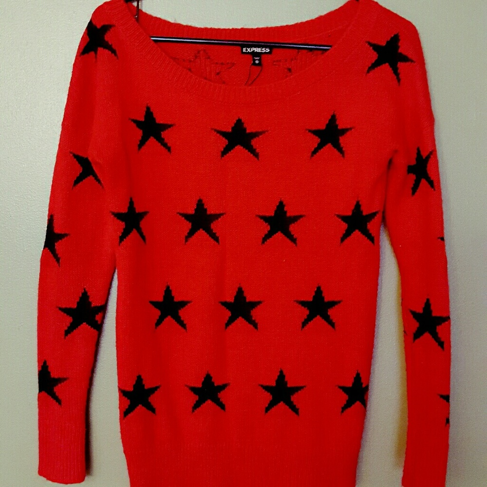 SOLD🍒 Express Star Red sweater comfy long winter