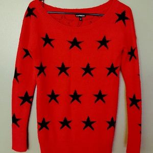 SOLD🍒 Express Star Red sweater comfy long winter