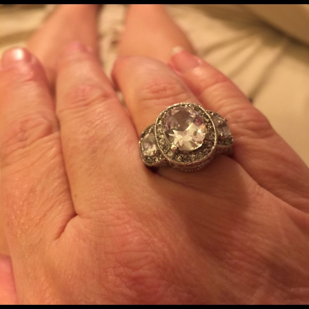 Huge and gorgeous man made white diamond ring