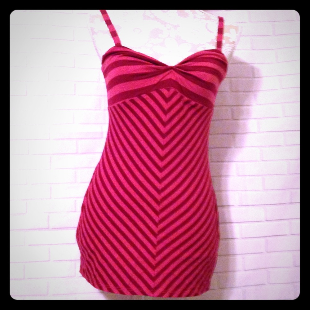 Anthropologie Ella Moss Pink Striped Cami Sz M New