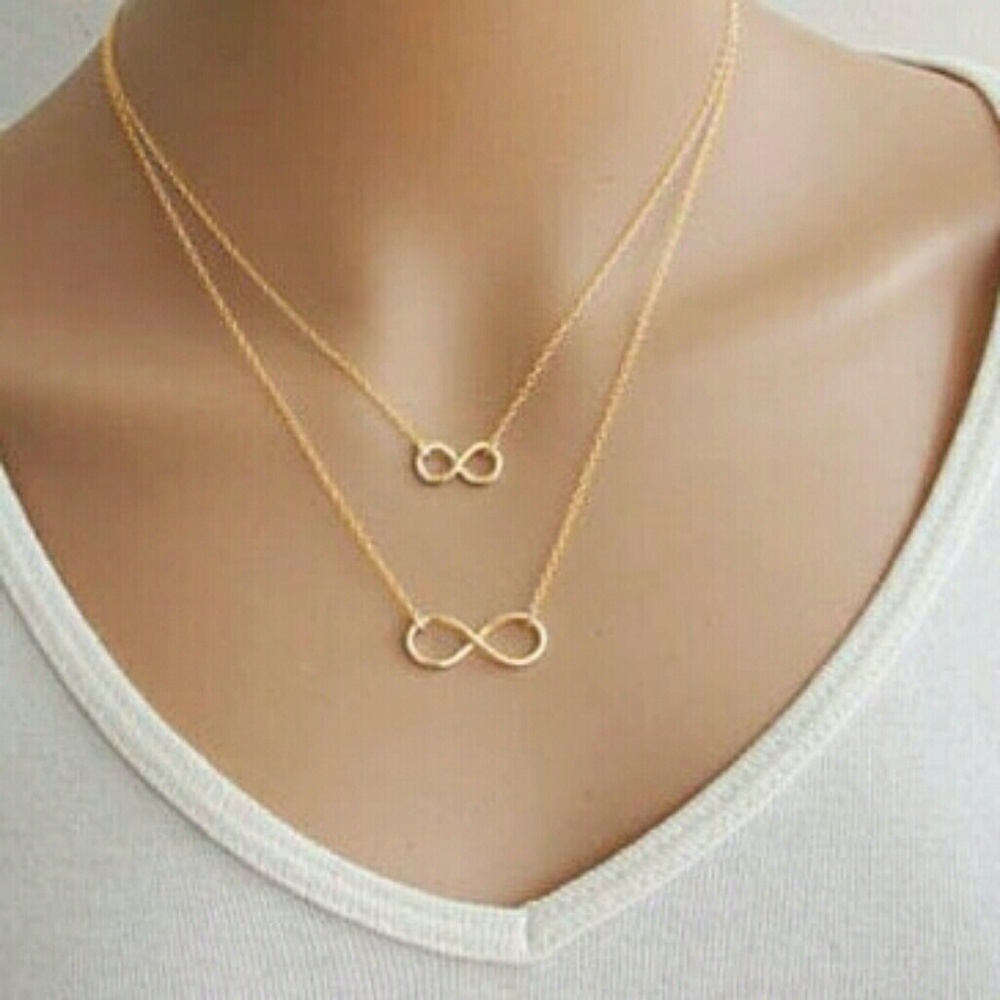 Gold & Silver Plated Double Infinity Necklace