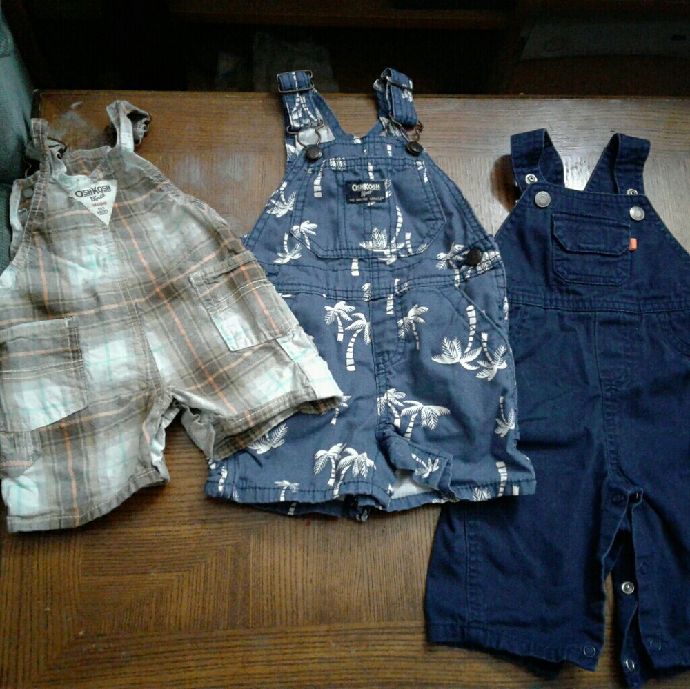 3pair Boys overalls. 2Osh kosh/1carters