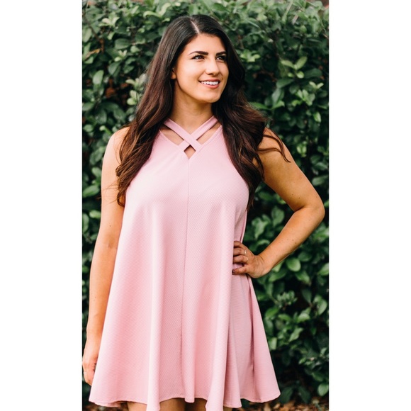 Cross Ribbed Swing Dress - Picture 2 of 4