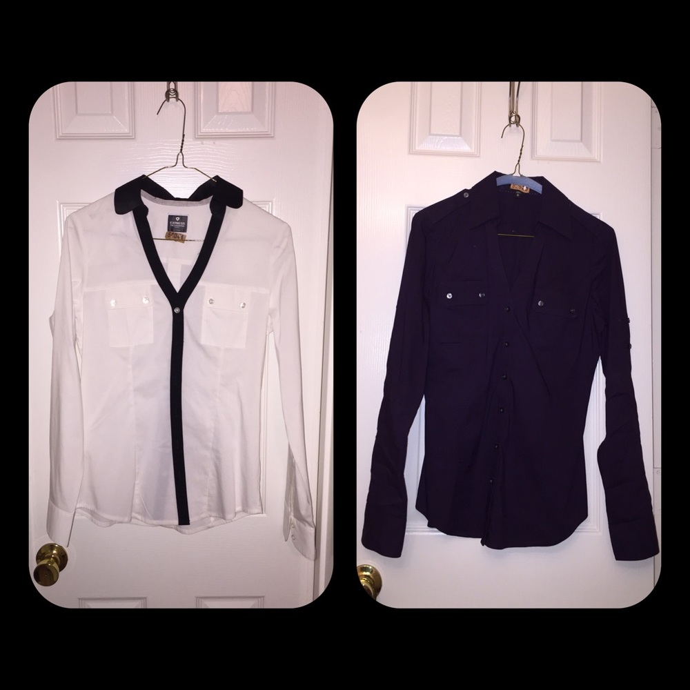 Women's Size XS "Express" Button Down Top x 2