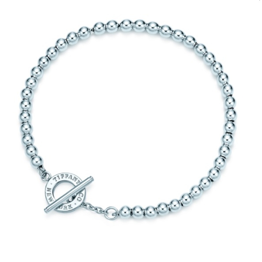 Gorgeous Tiffany Silver Beads Toggle Bracelet