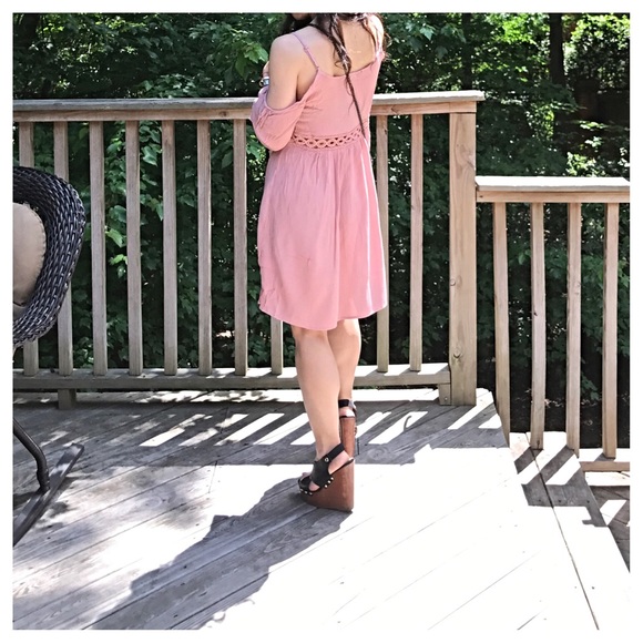 ♦️LAST ONE SALE ♦️Crochet trim cold shoulder dress - Picture 5 of 5