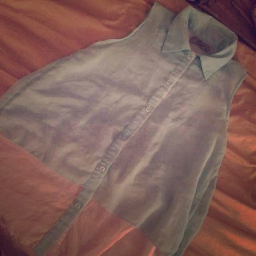 Beautiful Tank Button Up Blouse