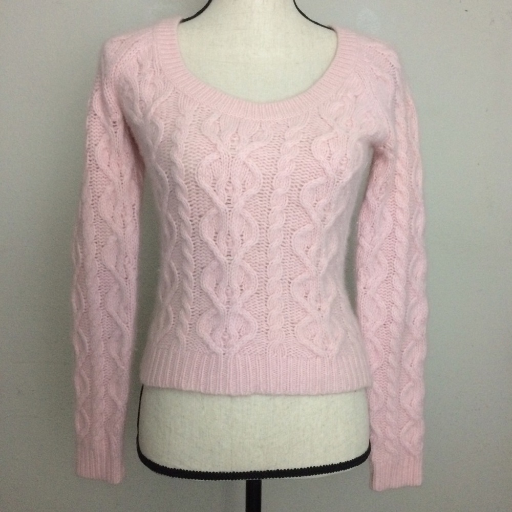 The Limited Angora Scoop Neck Sweater XS Pink