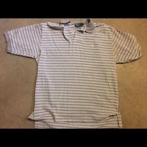 MENS XL GRAY STRIPED POLO RUGBY SHIRT
