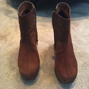 Brown Suede Booties