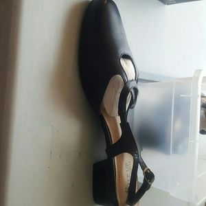 One inch strappy heels with Leather upper