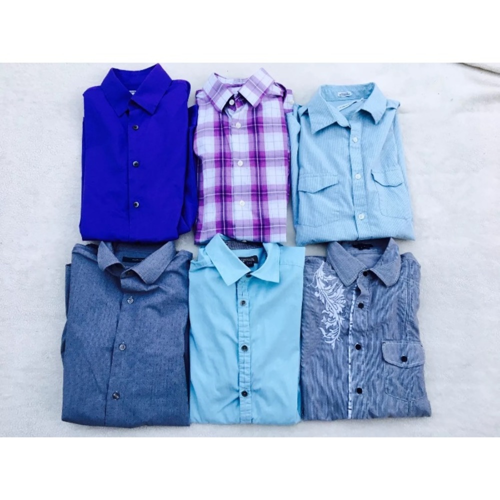 Men's button down shirts, lot of 6, small slim Fit