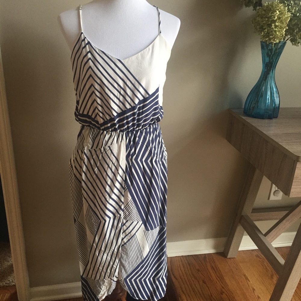 Myne asymmetrical hemline dress.