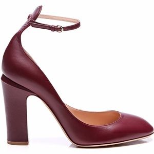 NEW VALENTINO TAN GO Ankle Strap LEATHER Pump 40 NEW VALENTINO TAN GO Ankle Strap LEATHER Pump 40