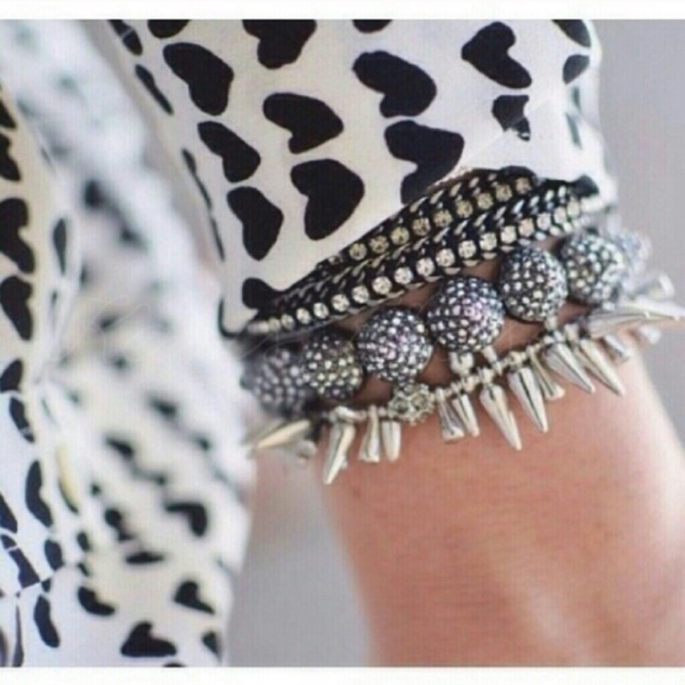 Stella & Dot spiked renegade silver bracelet - Picture 1 of 3