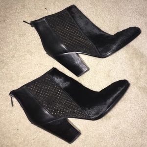 DVF Black and Calf Fur booties size 8.5