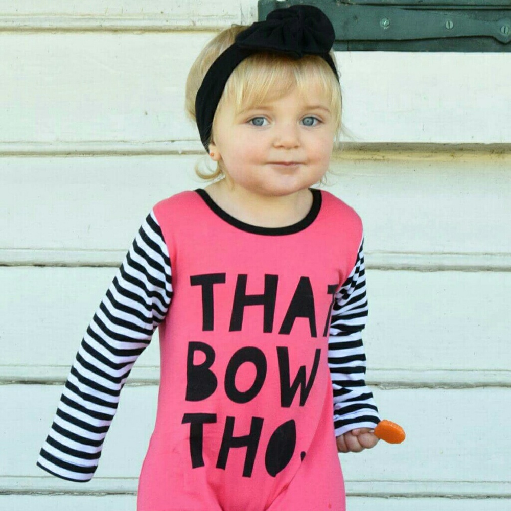 SALE"That Bow" Baby Romper with Hair Bow headband!