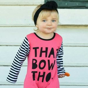 SALE"That Bow" Baby Romper with Hair Bow headband!