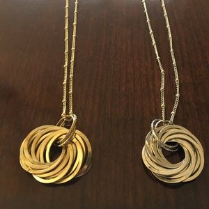 TWO long silver and gold necklaces!