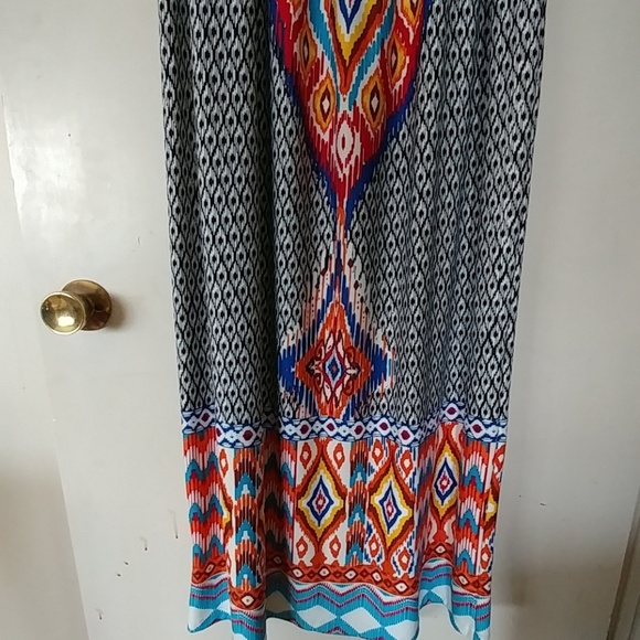 NWT TRIBAL PRINT HALTER MAXI DRESS SIZE M - Picture 6 of 8