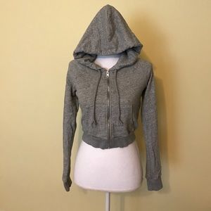 A&F gray cropped hoodie