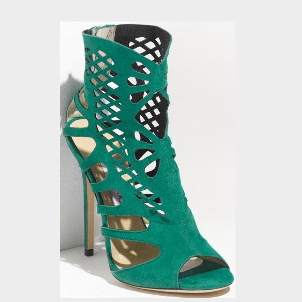 Jimmy Choo Imogen Green Cage Sandal Sz37