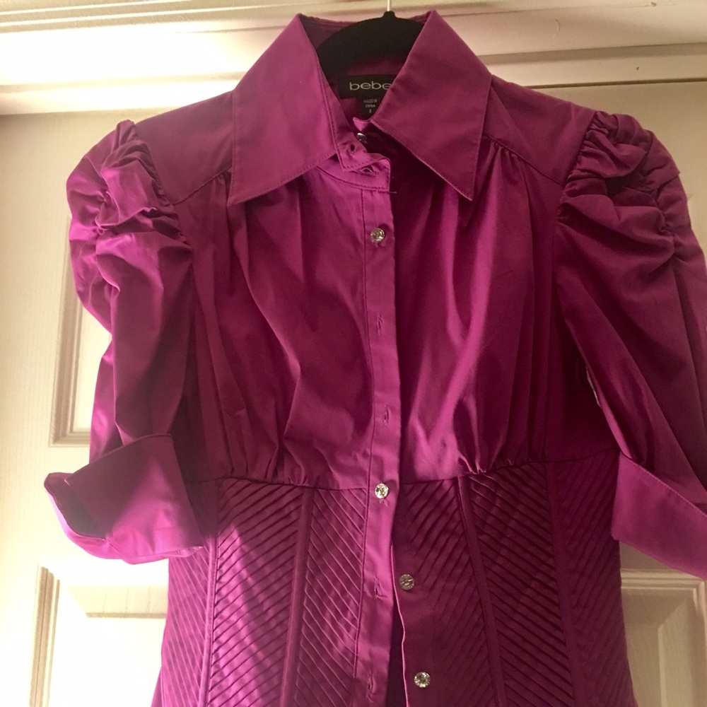 Bebe Orchid Button Up Blouse