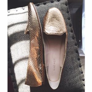 Nine West Smoking Flats gold metallic