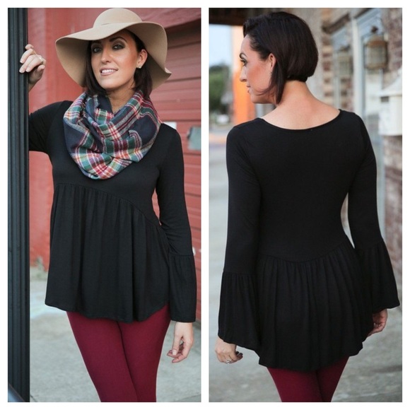 Infinity Raine Tops - Black Baby Doll Tunic