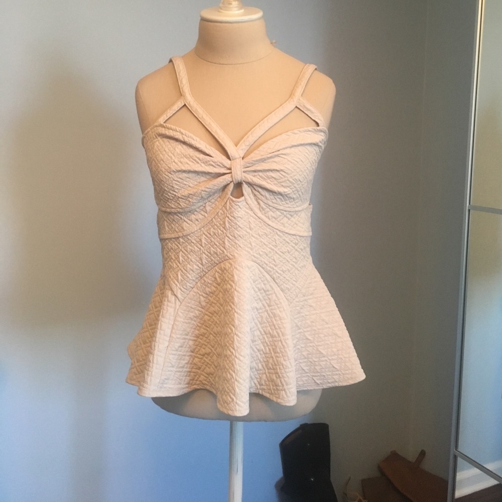Free People nude peplum top