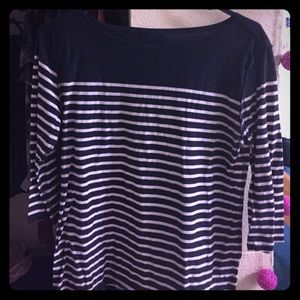 Nautical stripes 3/4 sleeve shirt