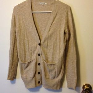 Madewell light tan grandpa cardigan xxs