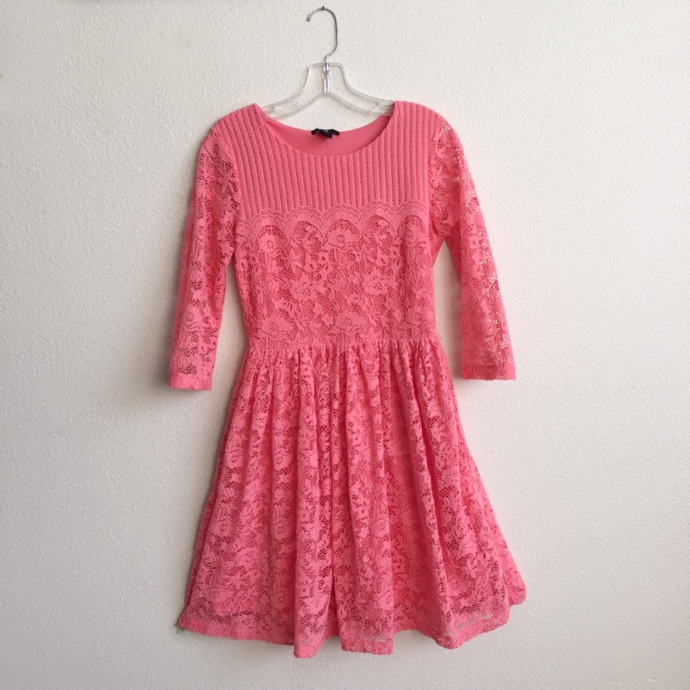H&M Peach/Pink Dress Small Knee Length Midi