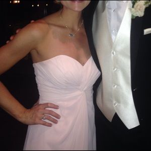 Bill Levkoff dress: blush color "petal pink"