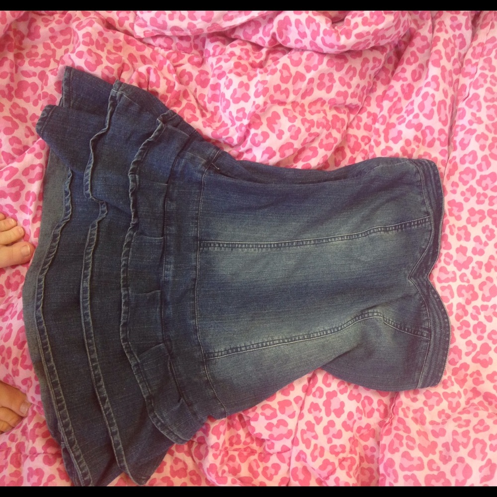 Hotkiss size s/m denim lace up dress