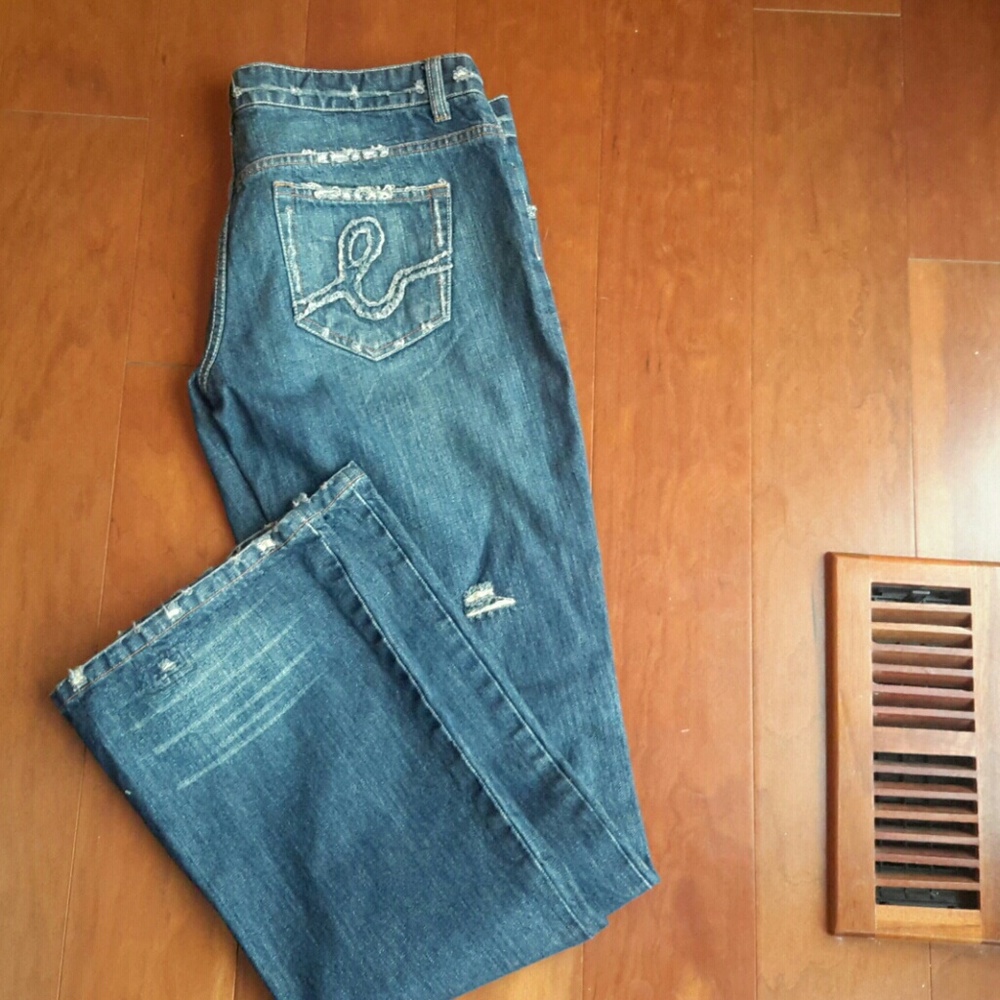 Bebe Distressed Sophie  Jeans, Size 30