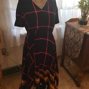 Anthropologie "Striped Pane Midi dress" size 8