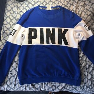 PINK blue striped sweater